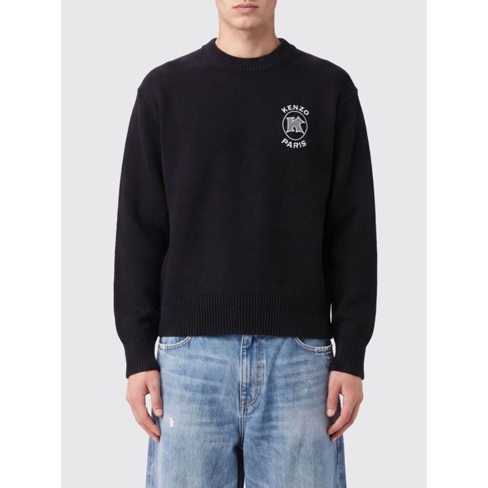Kenzo Men Kenzo Crewneck Cotton Jumper With Contrast Embroidered Logo